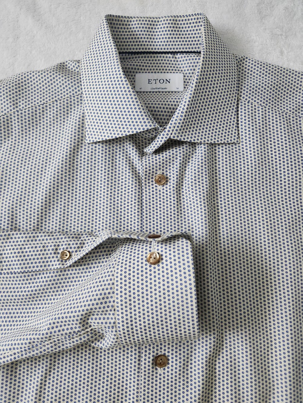 Set of 2 ETON Size 41/16 Men's Dress Shirt Contemporary Fit Cotton - Picture 3 of 15